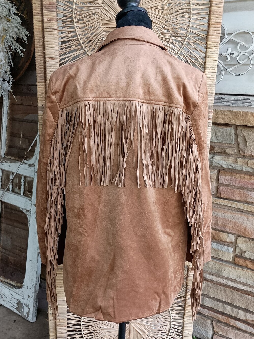 NWT Cicy Bell Fringe Suede Western Jacket in Camel_S - Picture 8 of 10